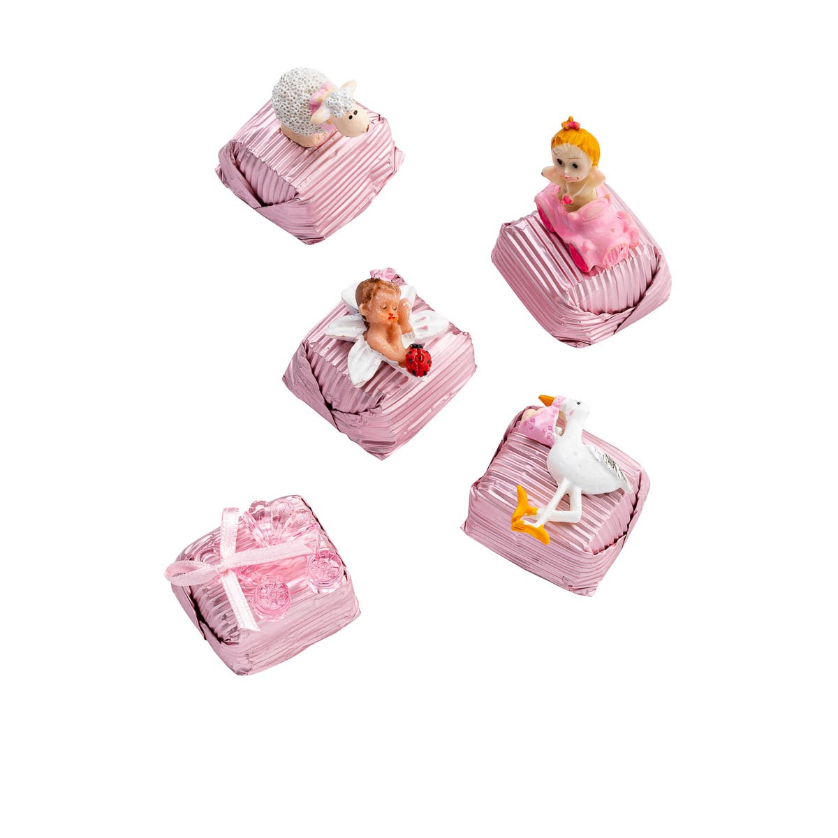Dekorlu Pembe Kız Bebek Çikolatası