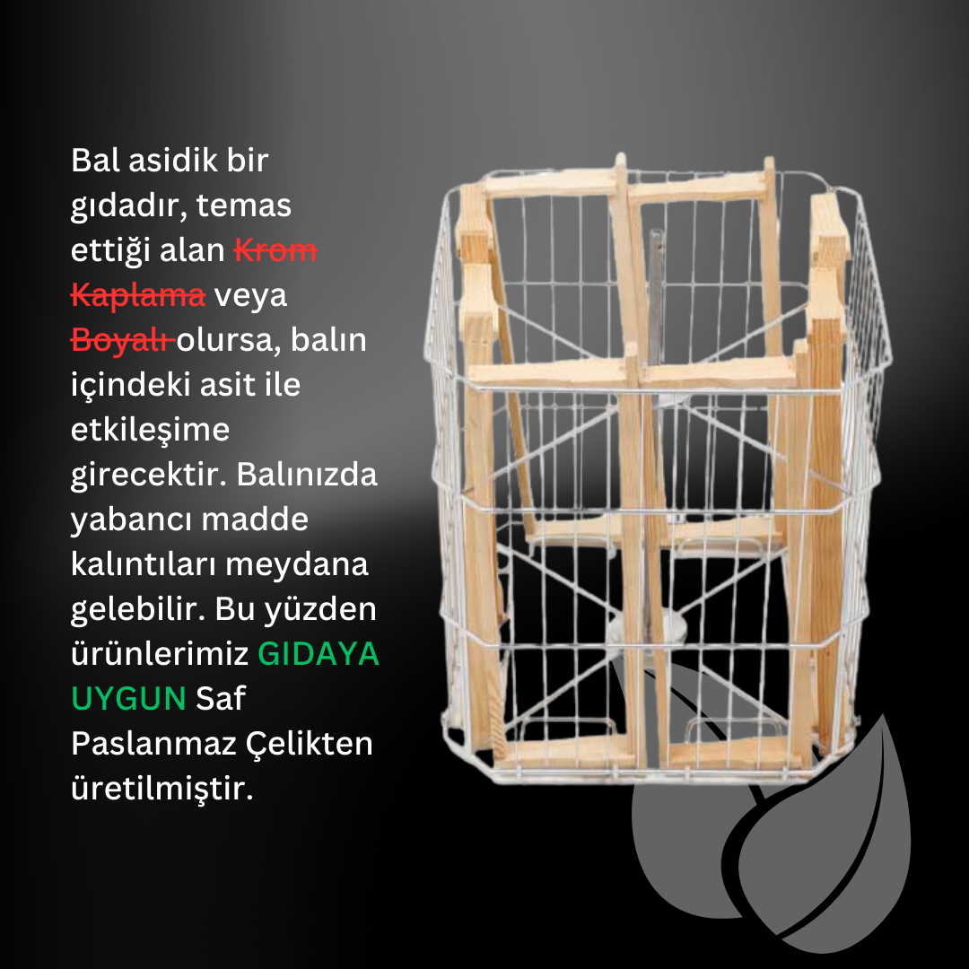 4 Çerçeveli Bal Süzme Makinesi Dadant Manuel 304 Sepet