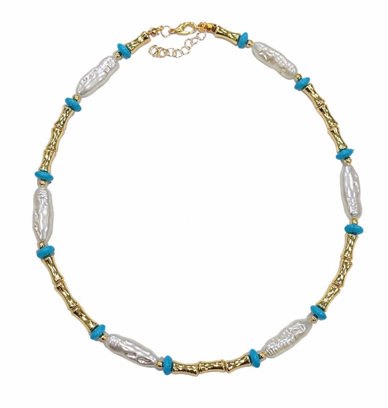 Mavi boncuklu su incisi kolye