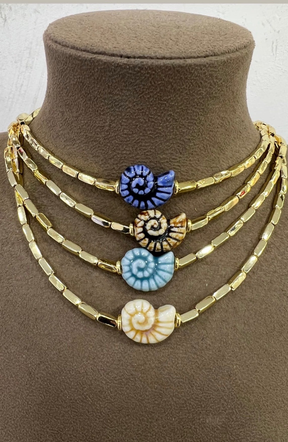 Mavi Deniz Kabuğu kolye