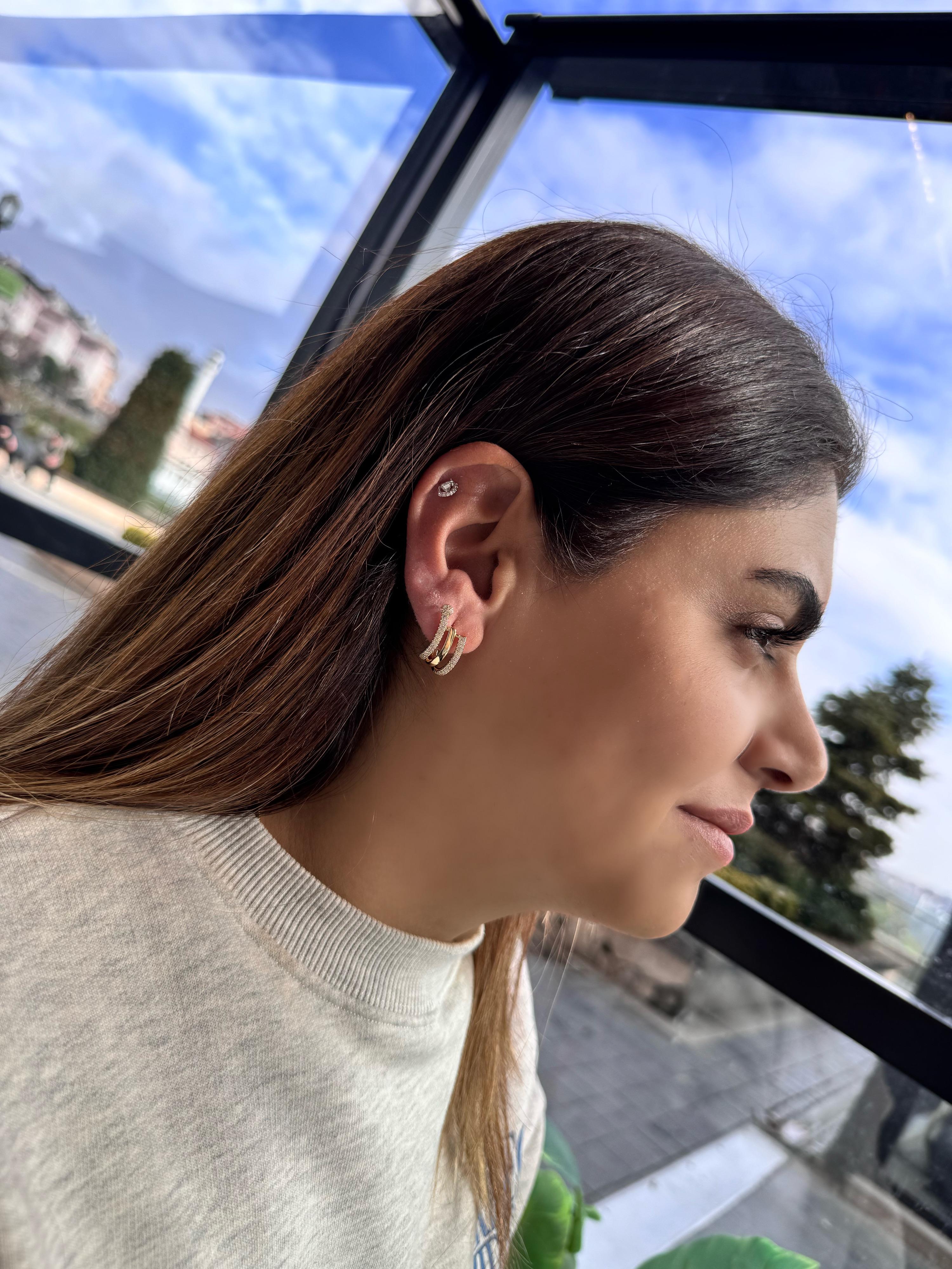 Özel Seri üçlü görünümlü Küpe