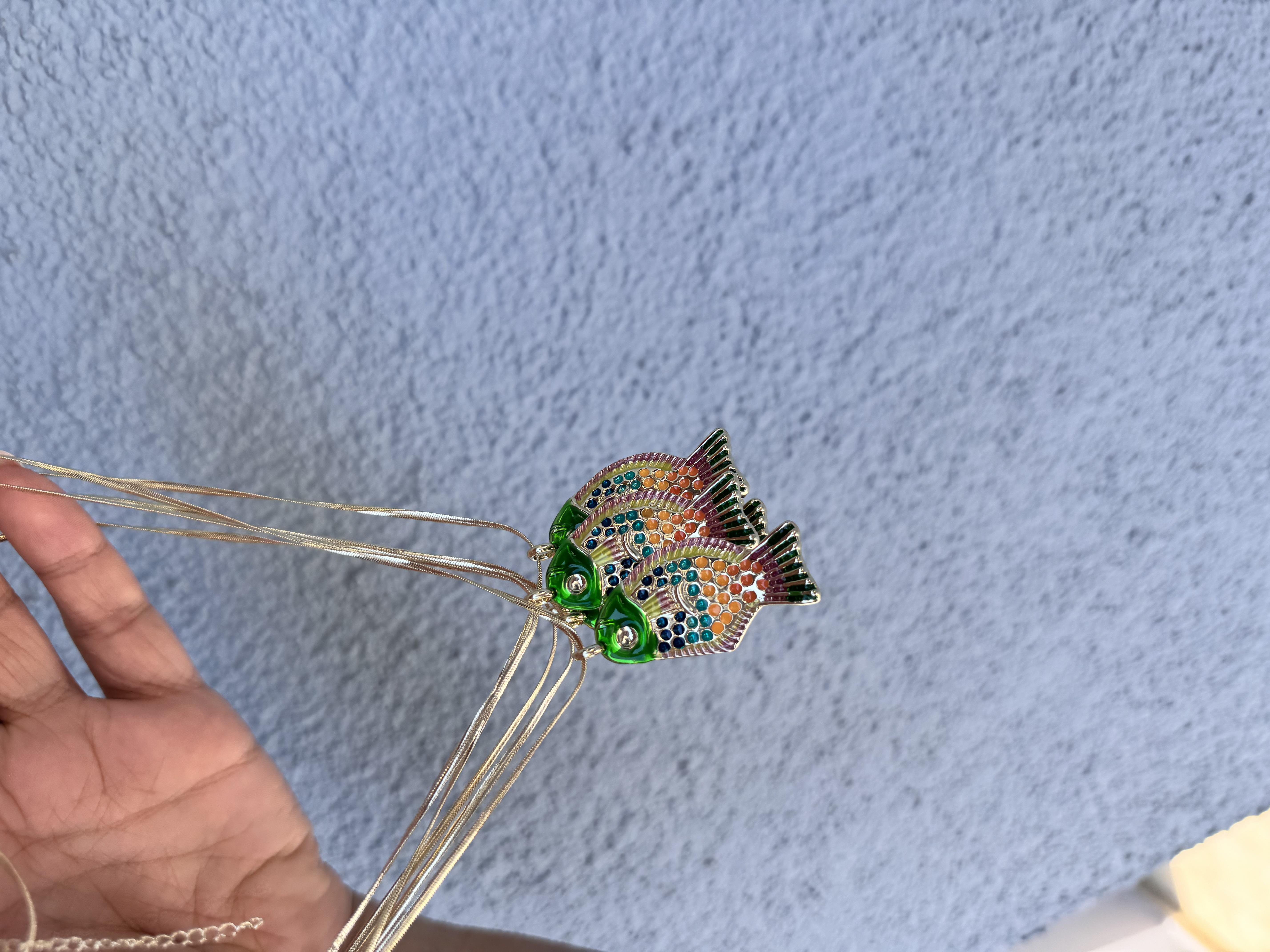 Renkli 60 cm balık kolye 