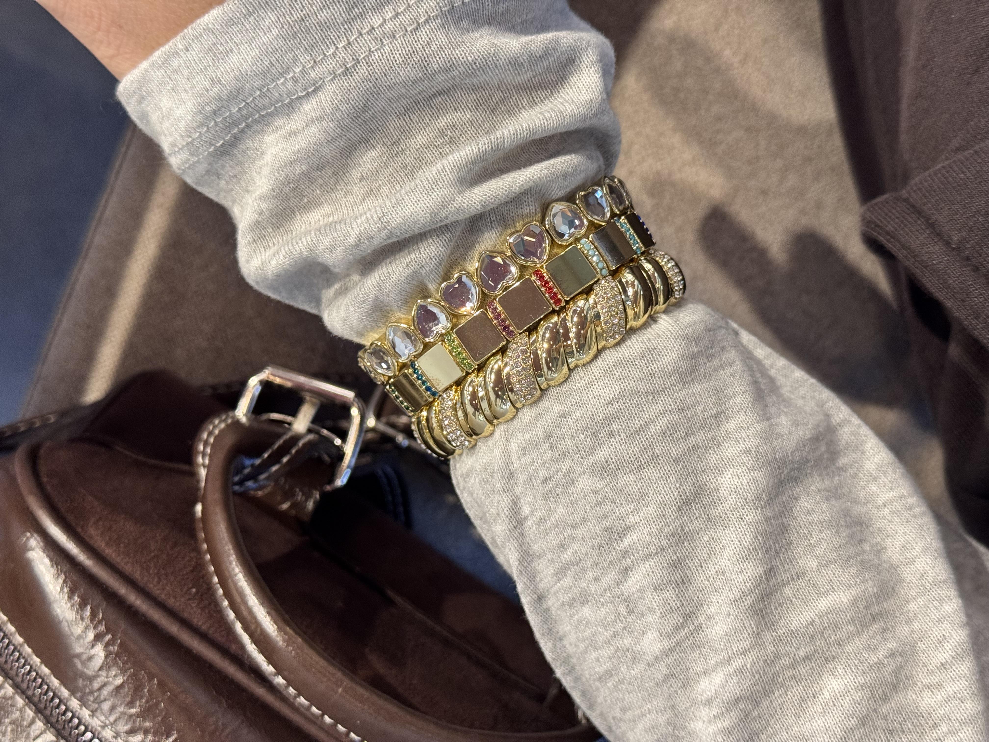 Üçlü taşlı Bileklik seti