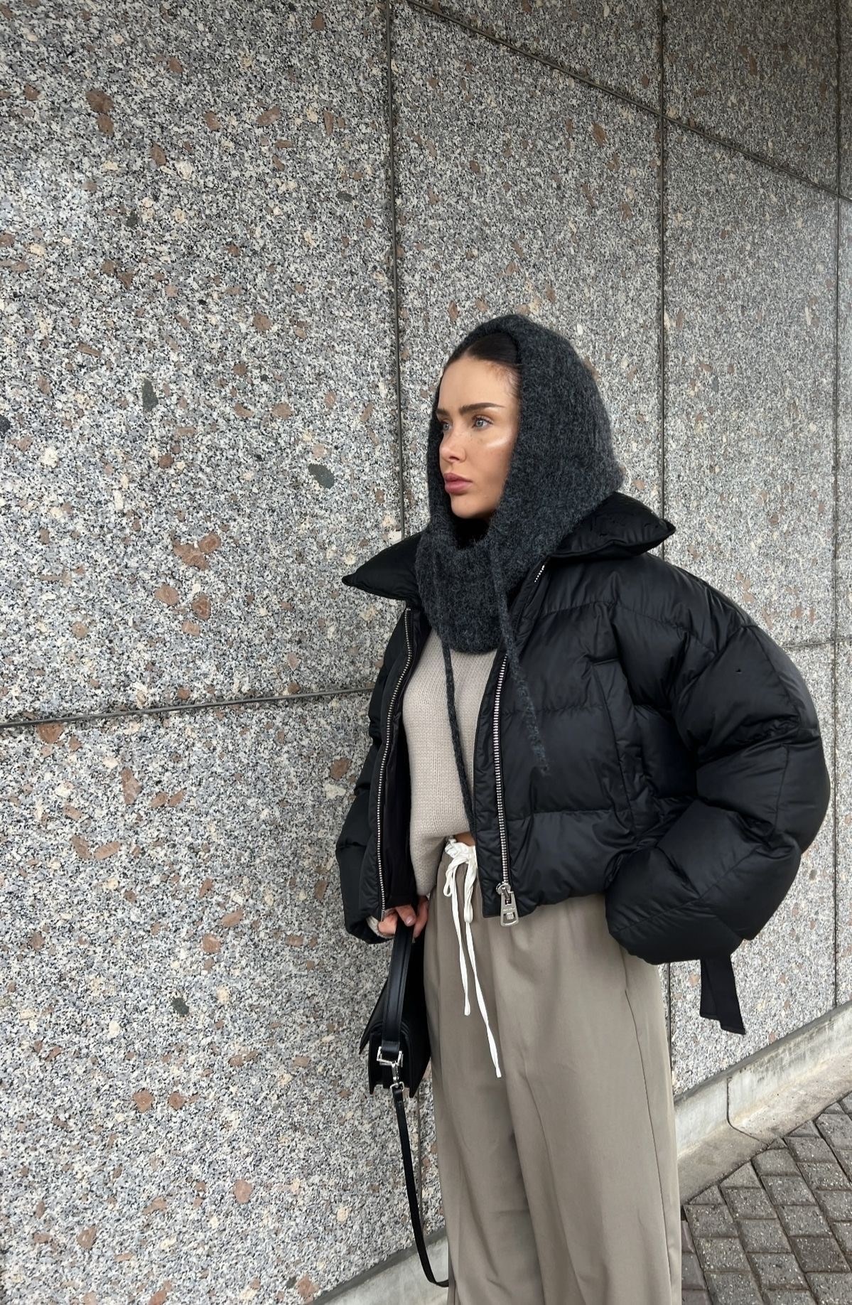 Yumuşacık yün siyah balaklava