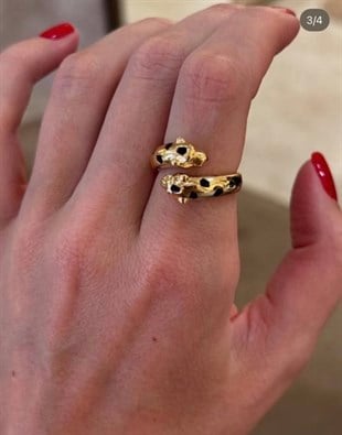 Cartier gold kaplan taşlı yüzük