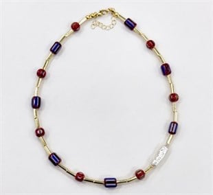 İnci detaylı ametis kolye