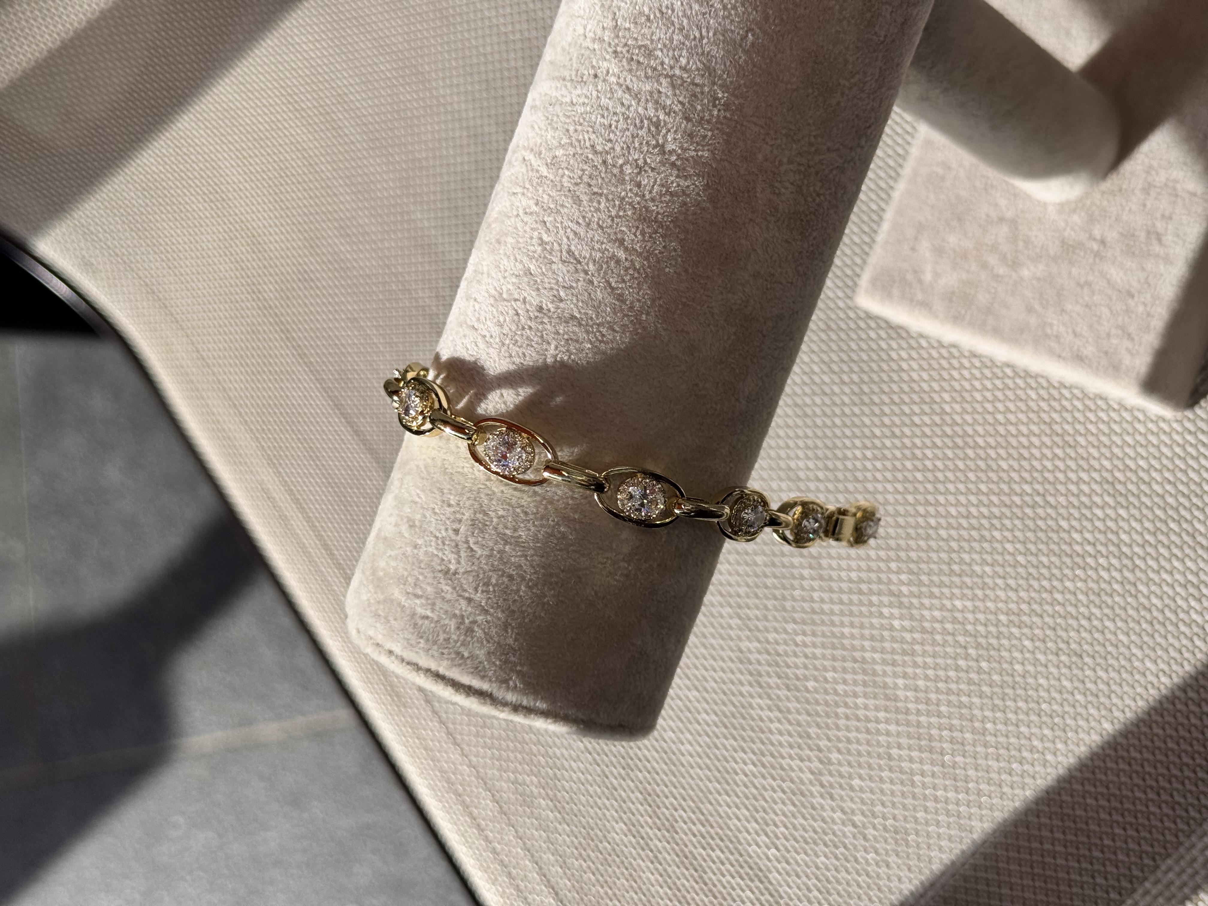 14k tektaş detaylı sıralı bileklik