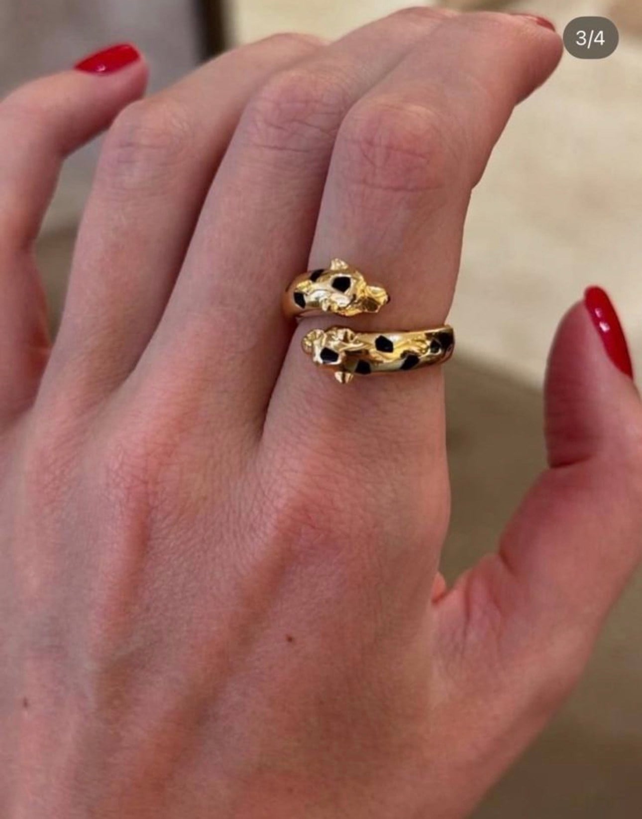 Cartier gold kaplan taşlı yüzük