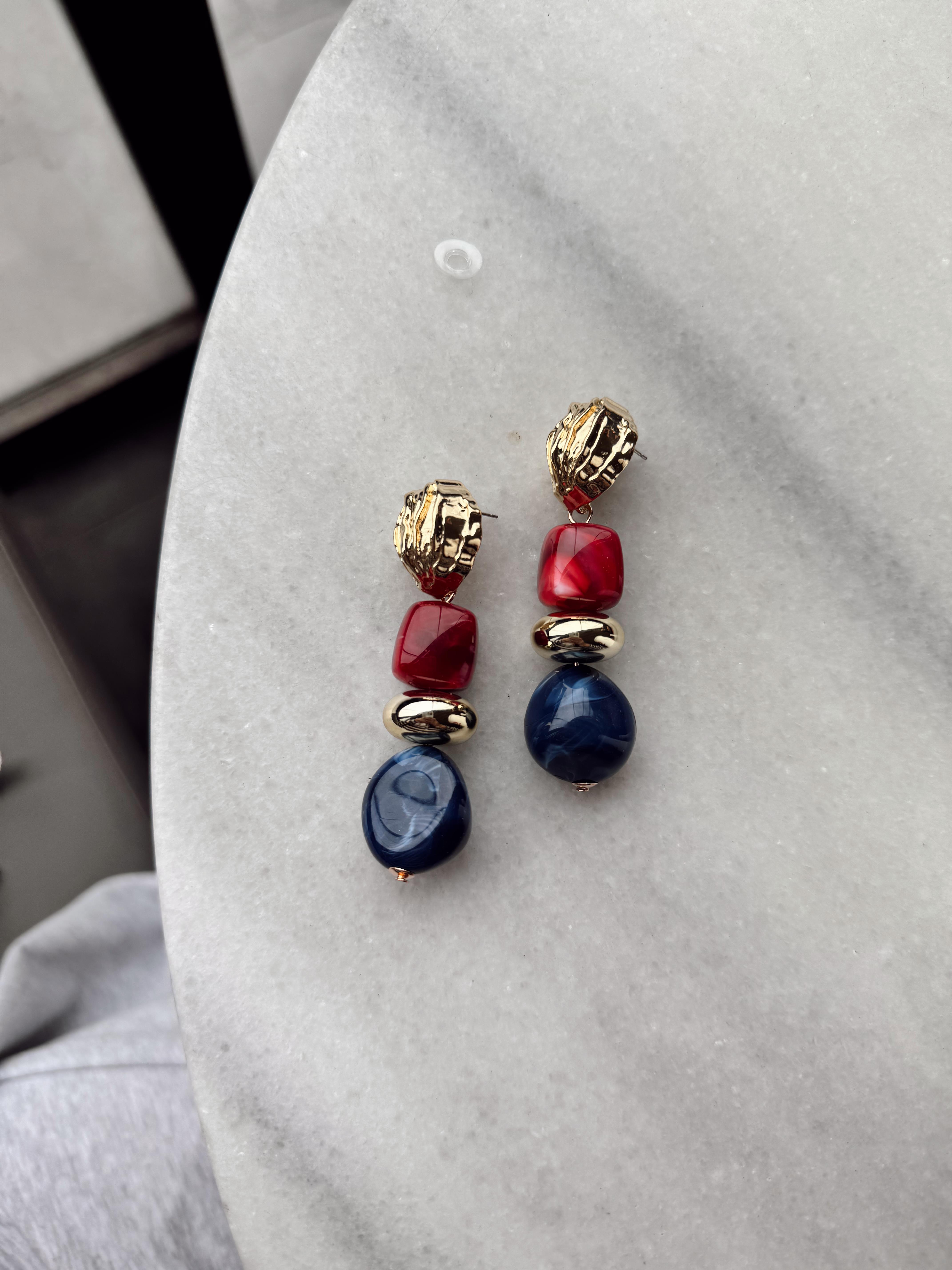 Gold iki renk ZARA küpe 