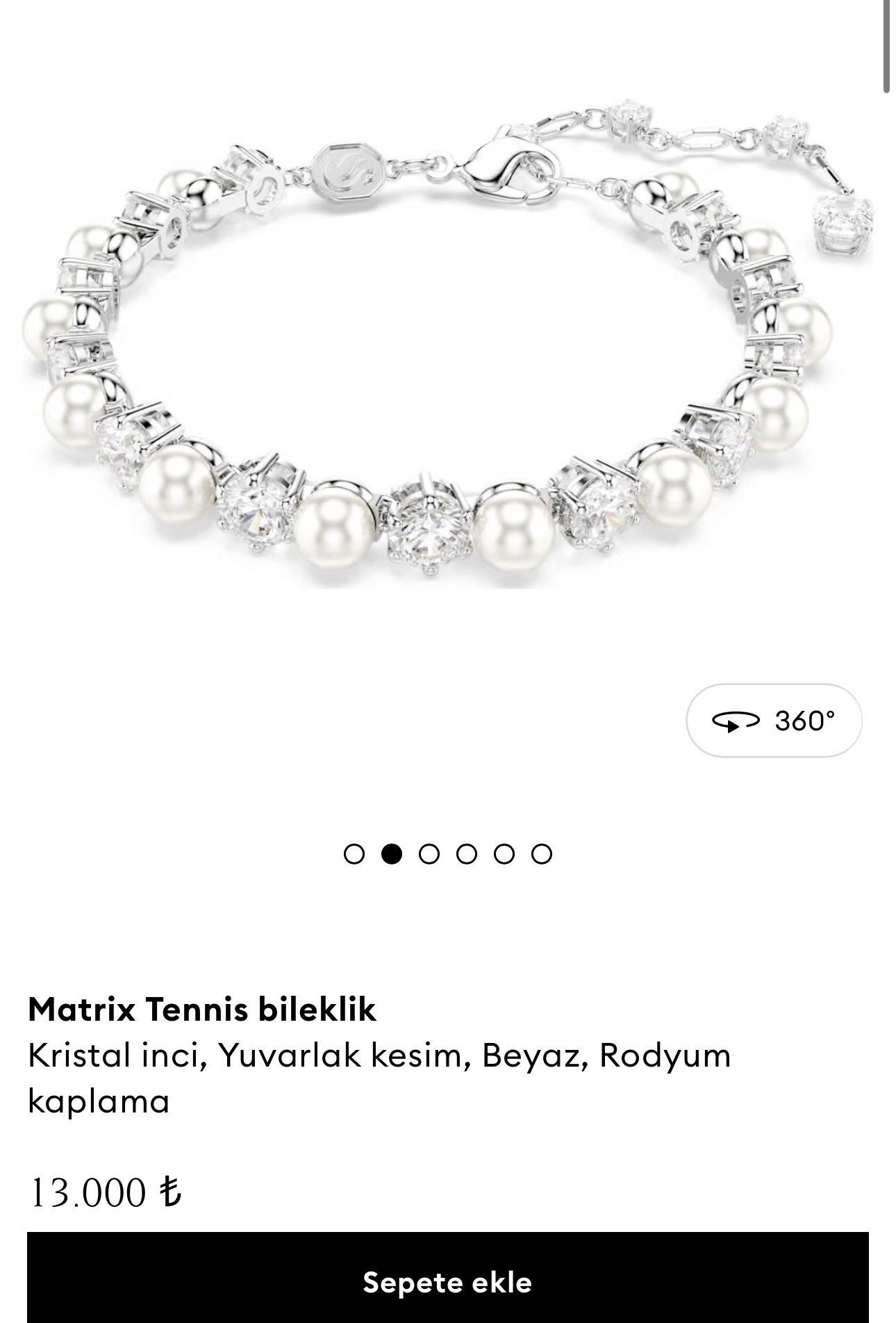Marka inci ve zircon taşlı su yolu bileklik