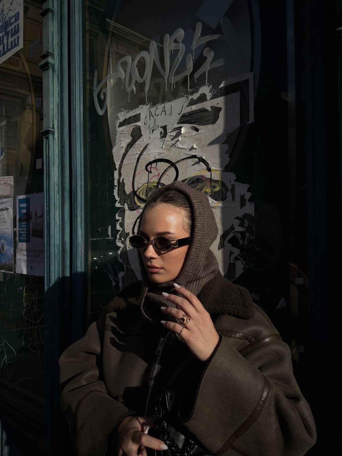 Örgü acı kahve balaklava  