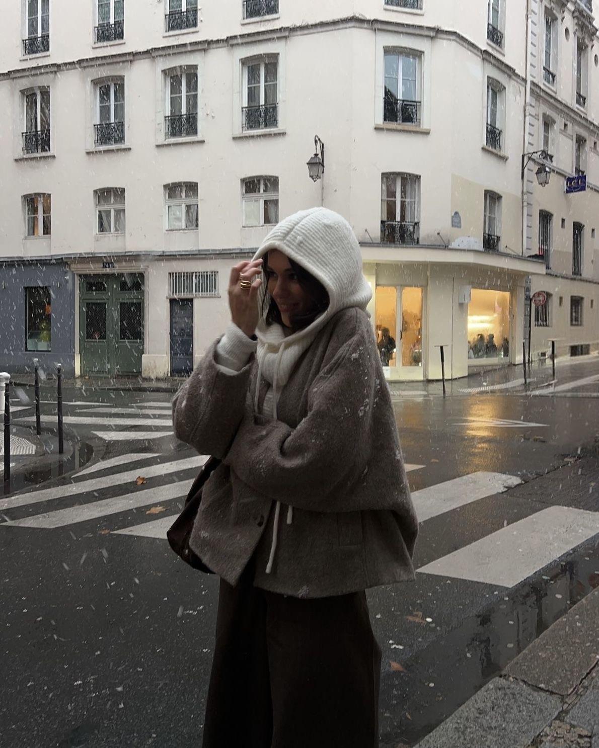 Örgü beyaz balaklava  