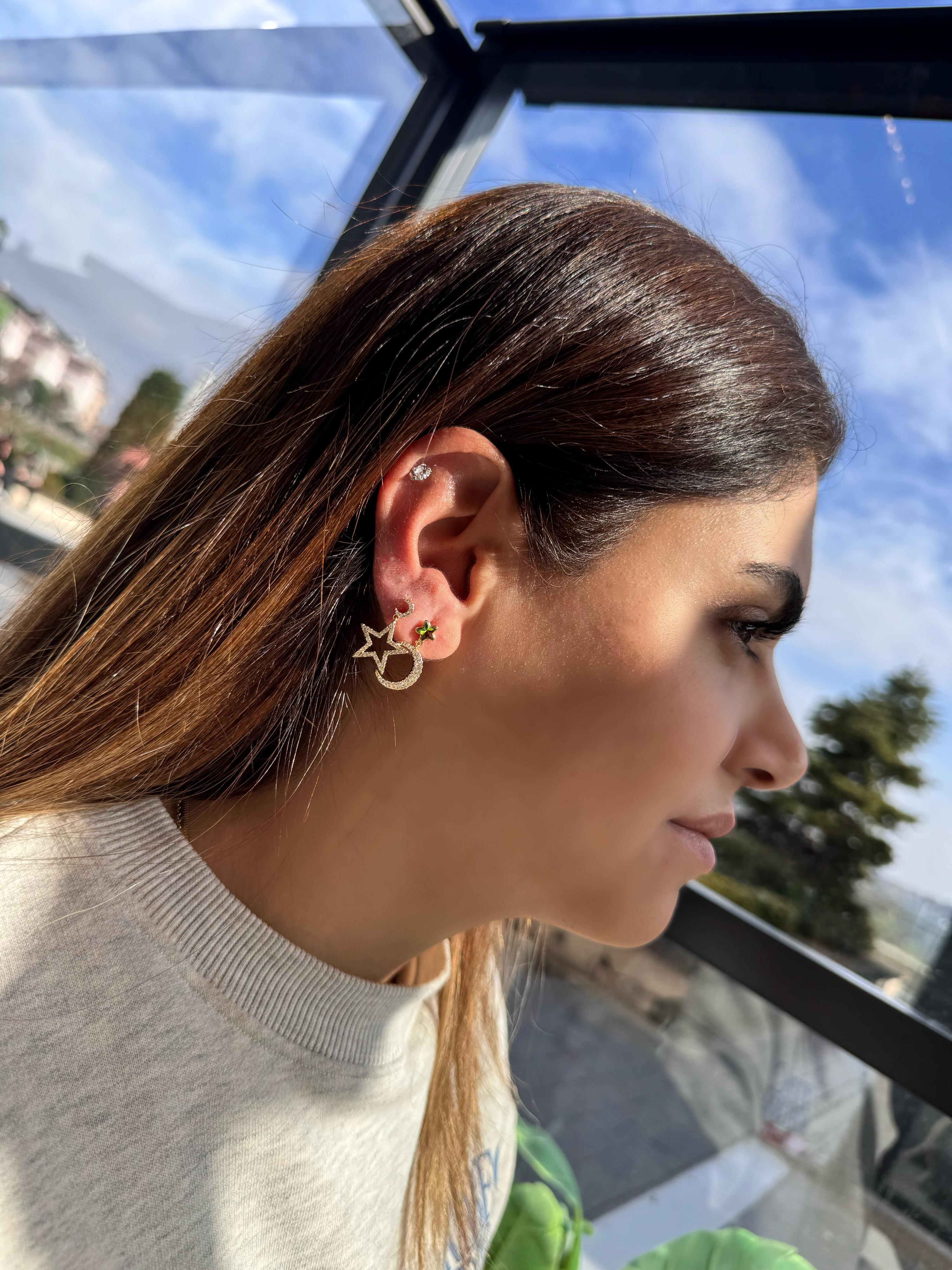 Özel Seri ay yıldız Küpe