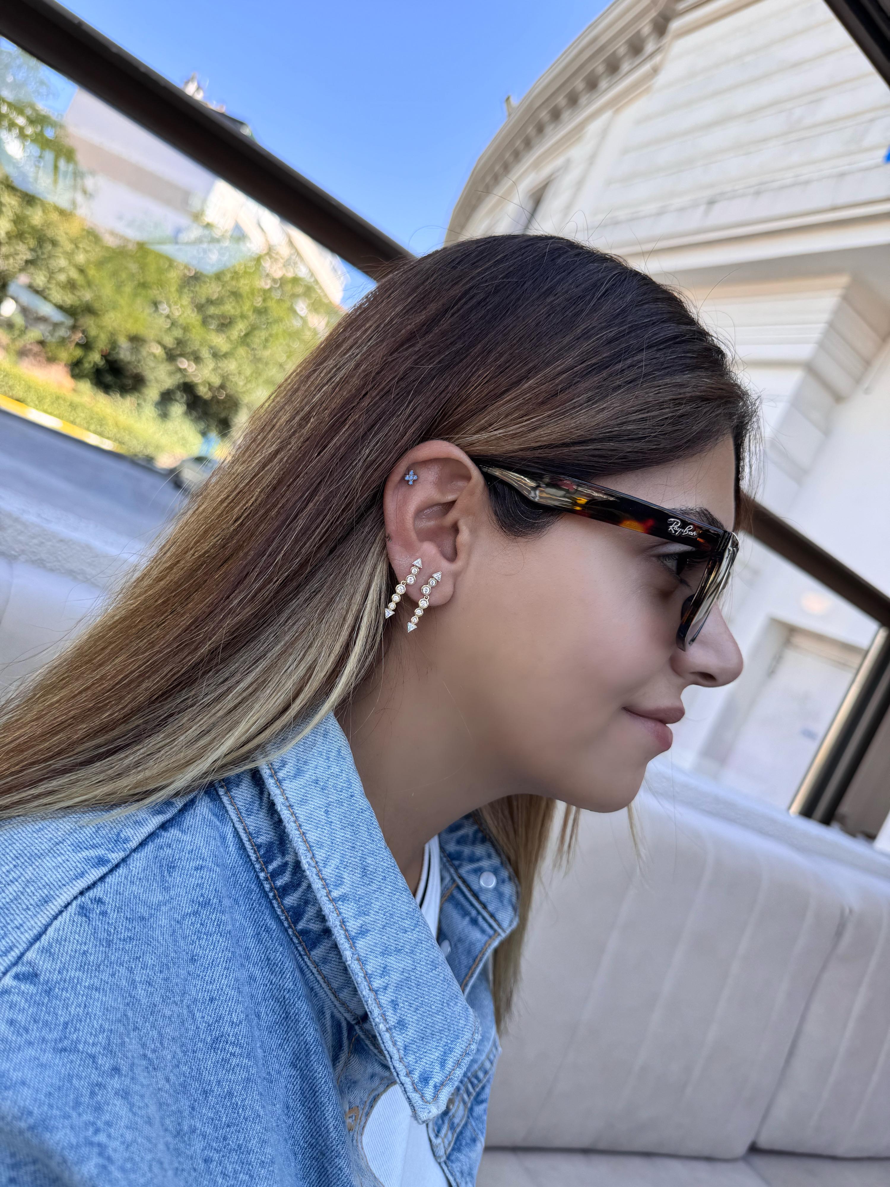 Özel Seri Taşlı Sallantılı Küpe