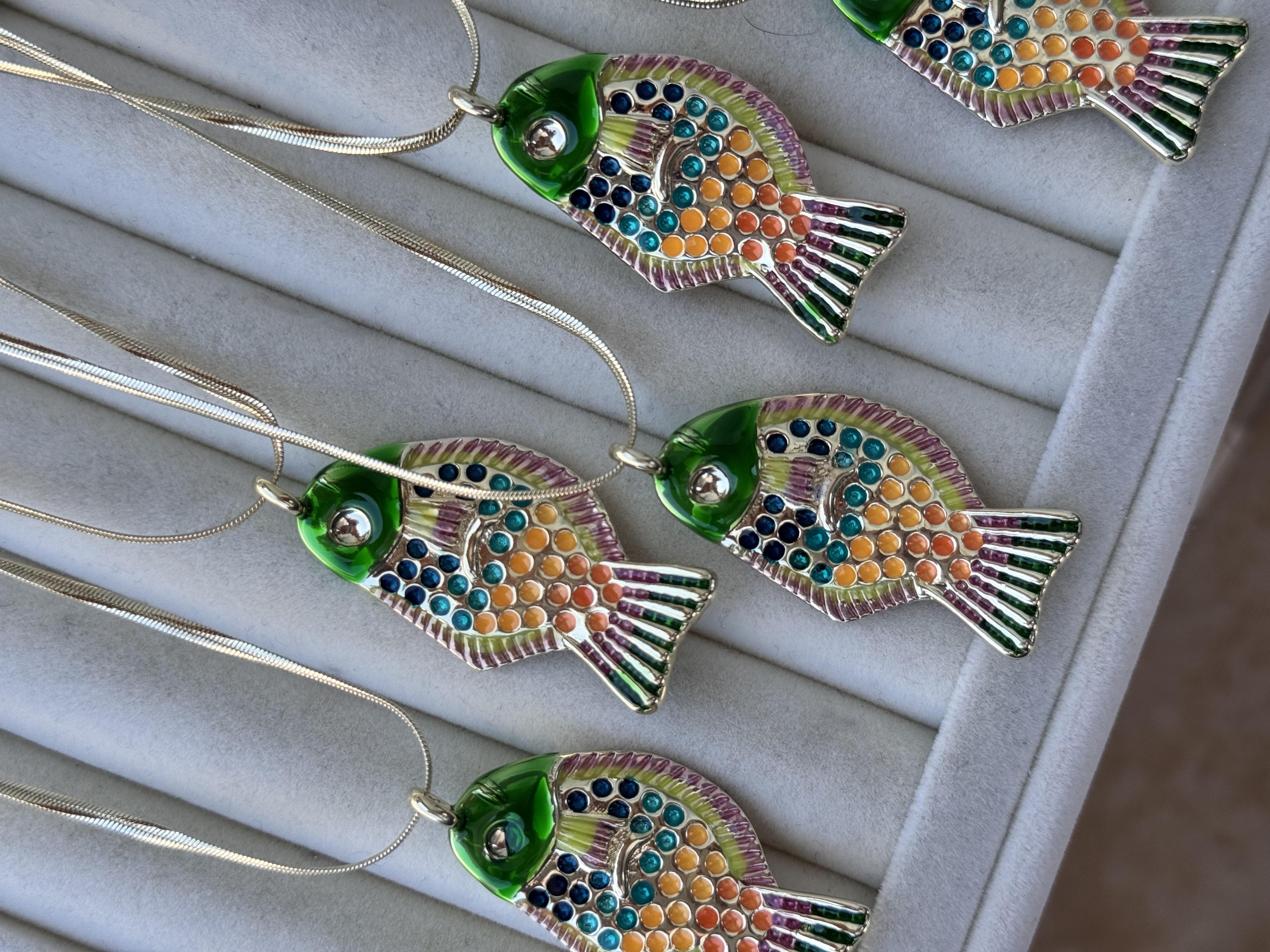 Renkli 60 cm balık kolye 
