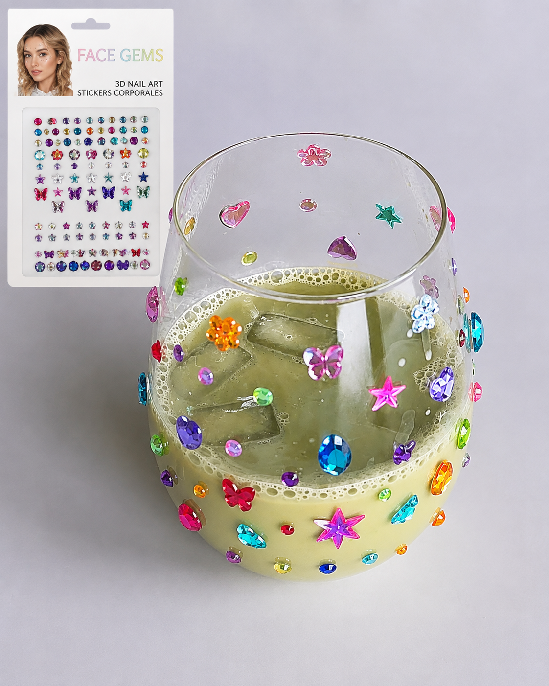 Trend kelebek taşlı sticker