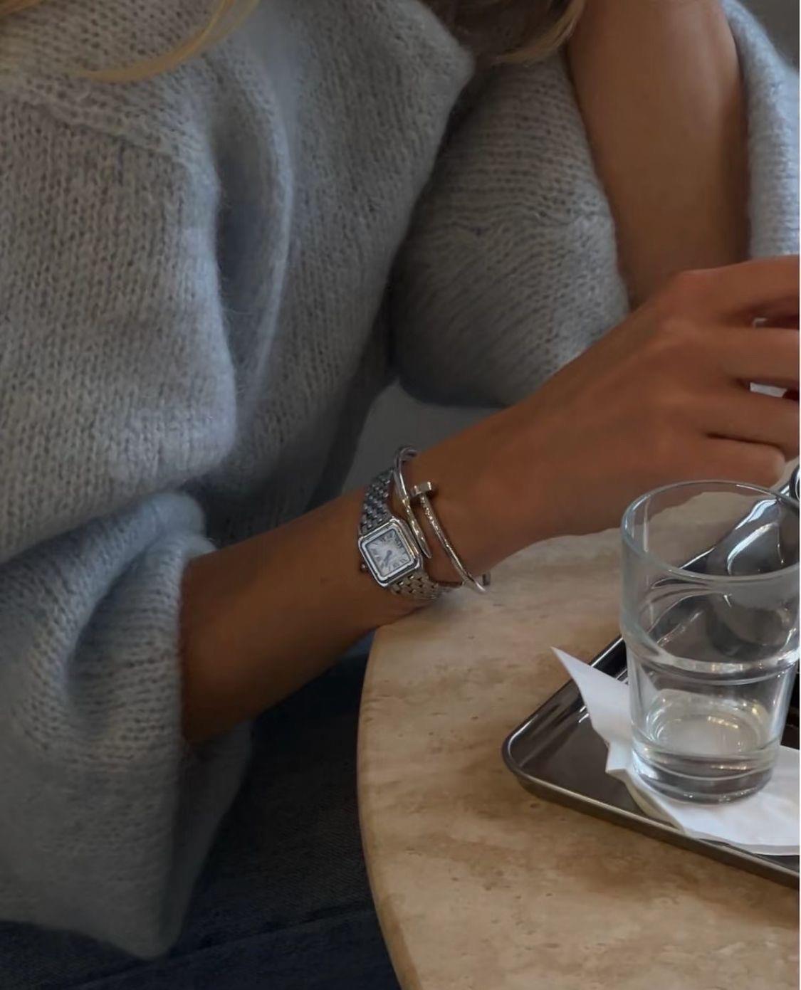 Yeni çivi Çelik Gümüş Renk Marka taşsız Bileklik 