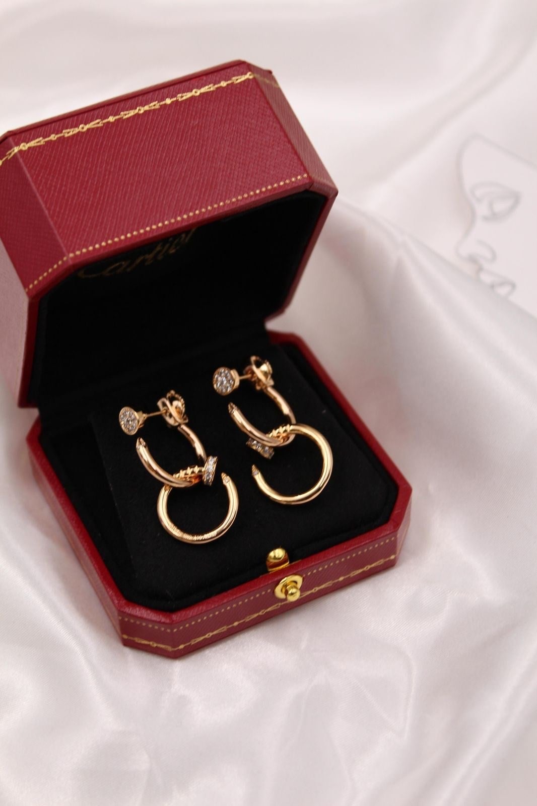 Yeni marka gold ikili çivi halka küpe