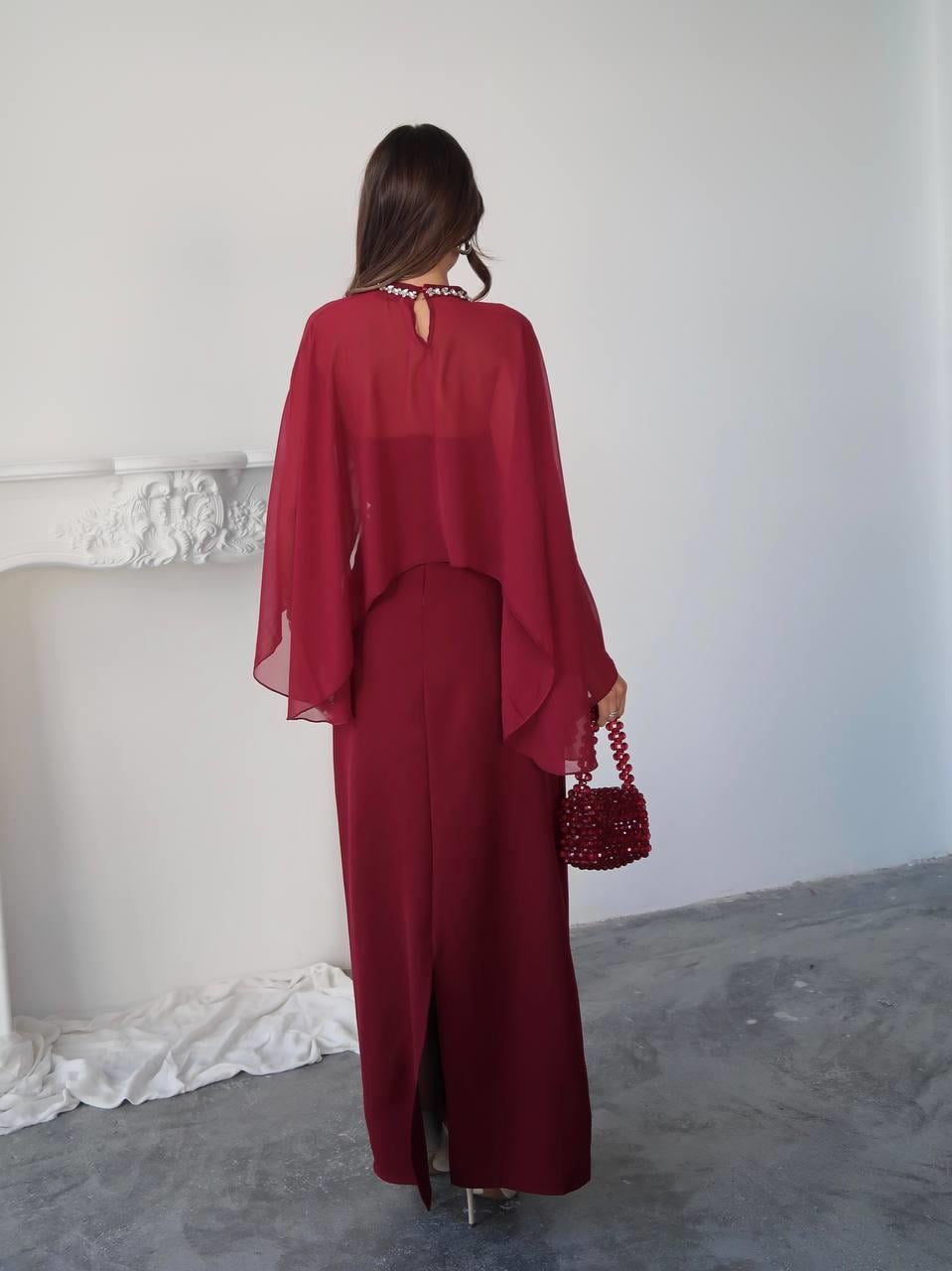 Alesta Tül Detaylı Tasarım Uzun Elbise