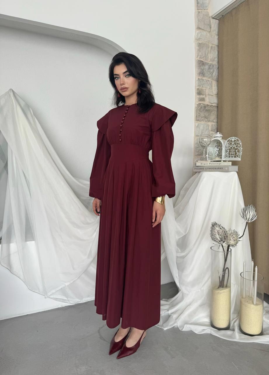 Seren Poplin Uzun Elbise