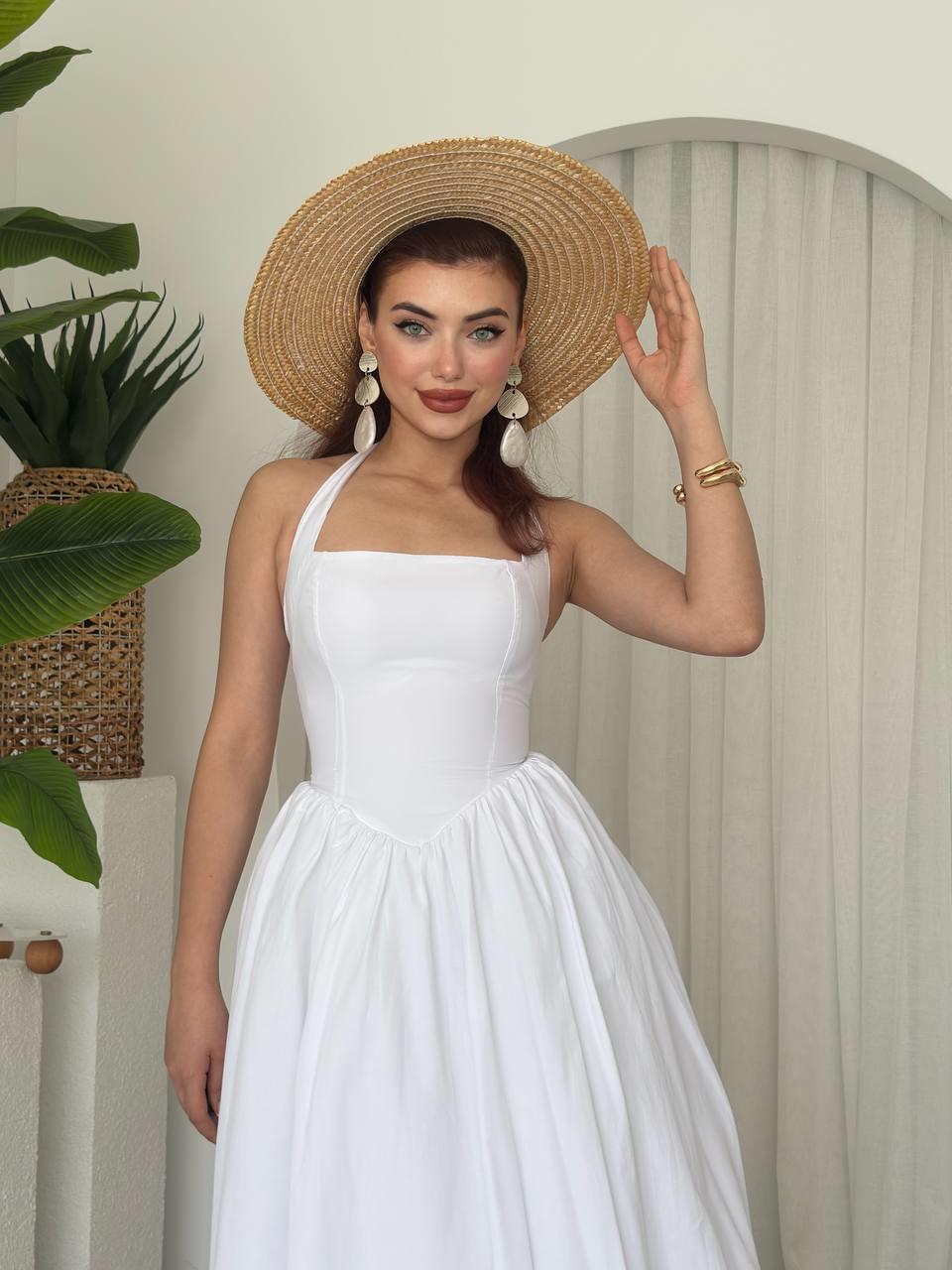 Fedro  Poplin Midi Elbise