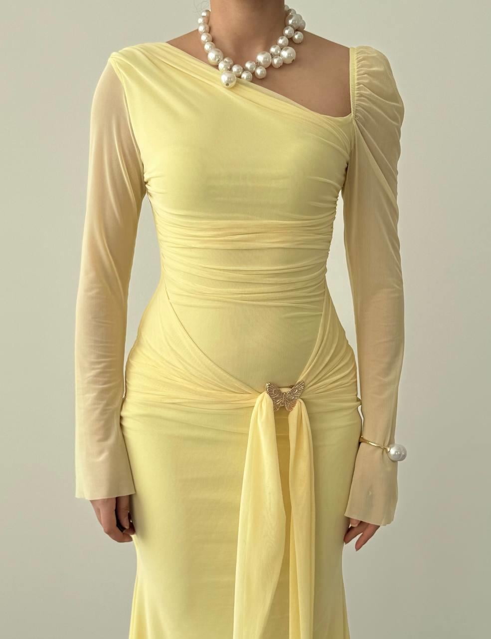 Vesso Broş Detaylı Elbise