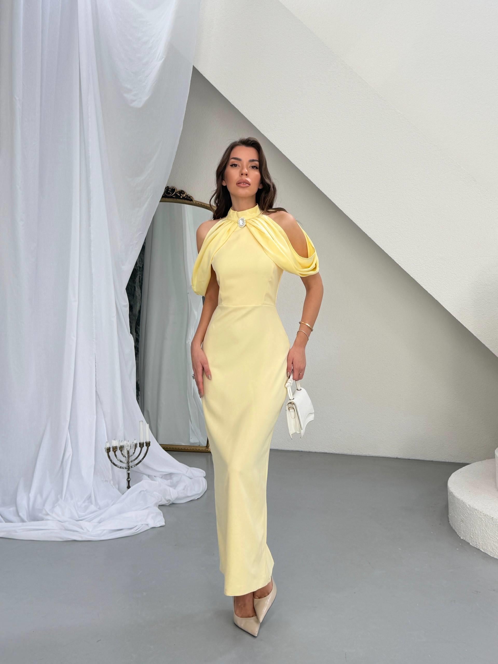 Ello Düğme Detaylı Tasarım Elbise