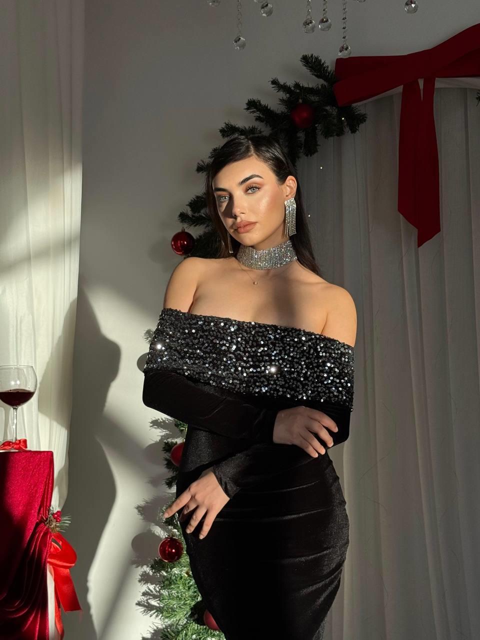 Katarine Payet Tasarım Kadife Elbise