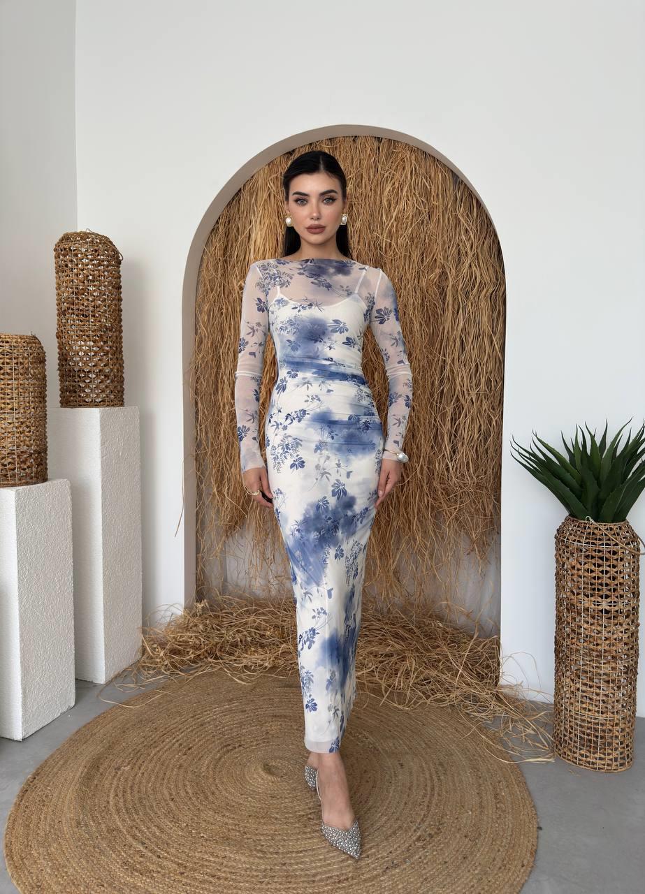 Rim Midi Tül Detay Elbise