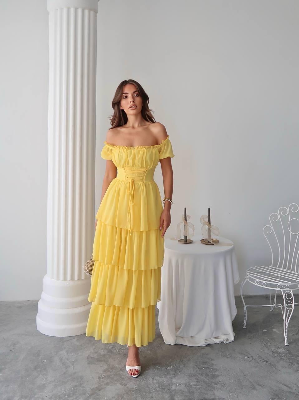 Zuzu Straplez Şifon Uzun Elbise