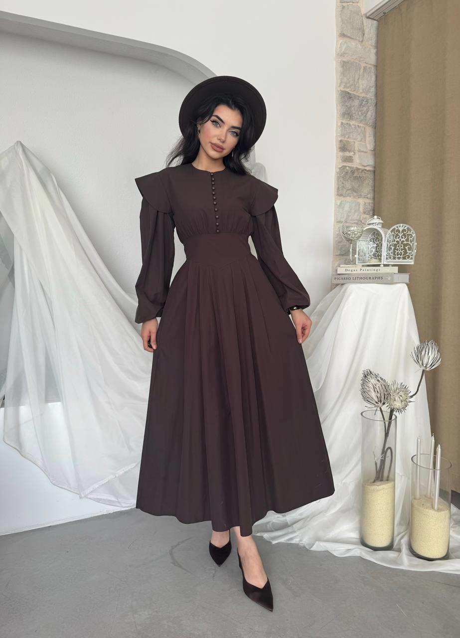 Seren Poplin Uzun Elbise