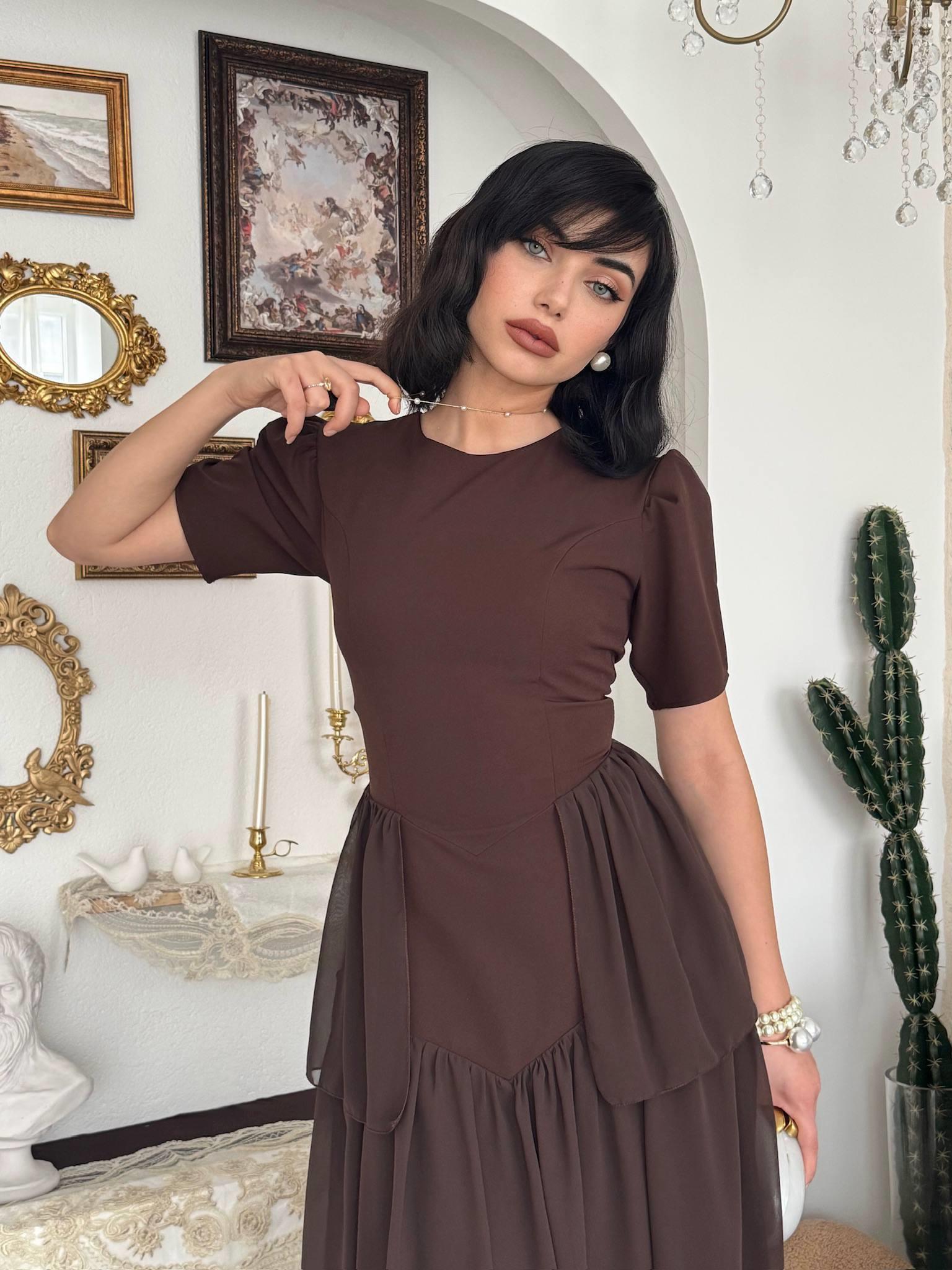 Pola Sırt Korsaj Detaylı Elbise