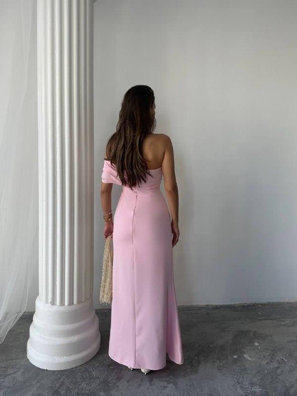 Aura Yırtmaçlı Uzun Elbise