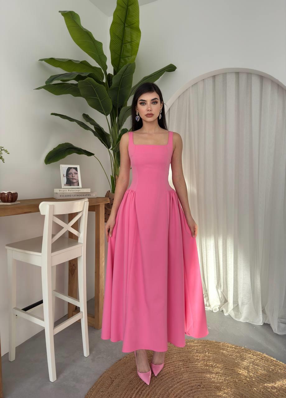 Kalın Askılı Hera Uzun Atlas Elbise