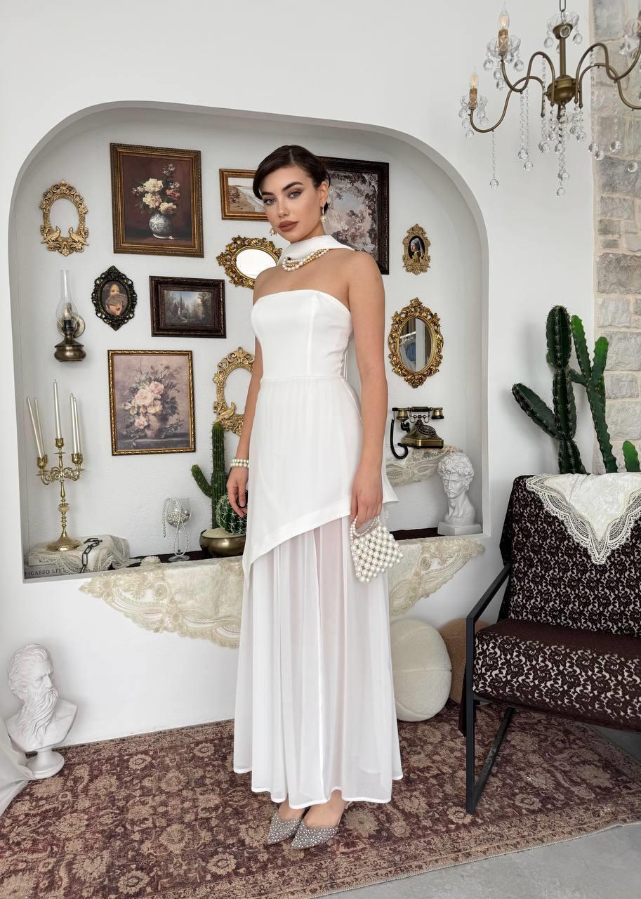 Luen Yırtmaç Detaylı Elbise