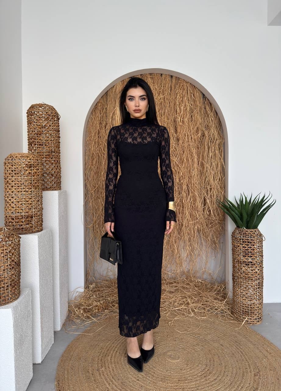 Beela Midi Dantel Tasarım Elbise KOD 00226 E6