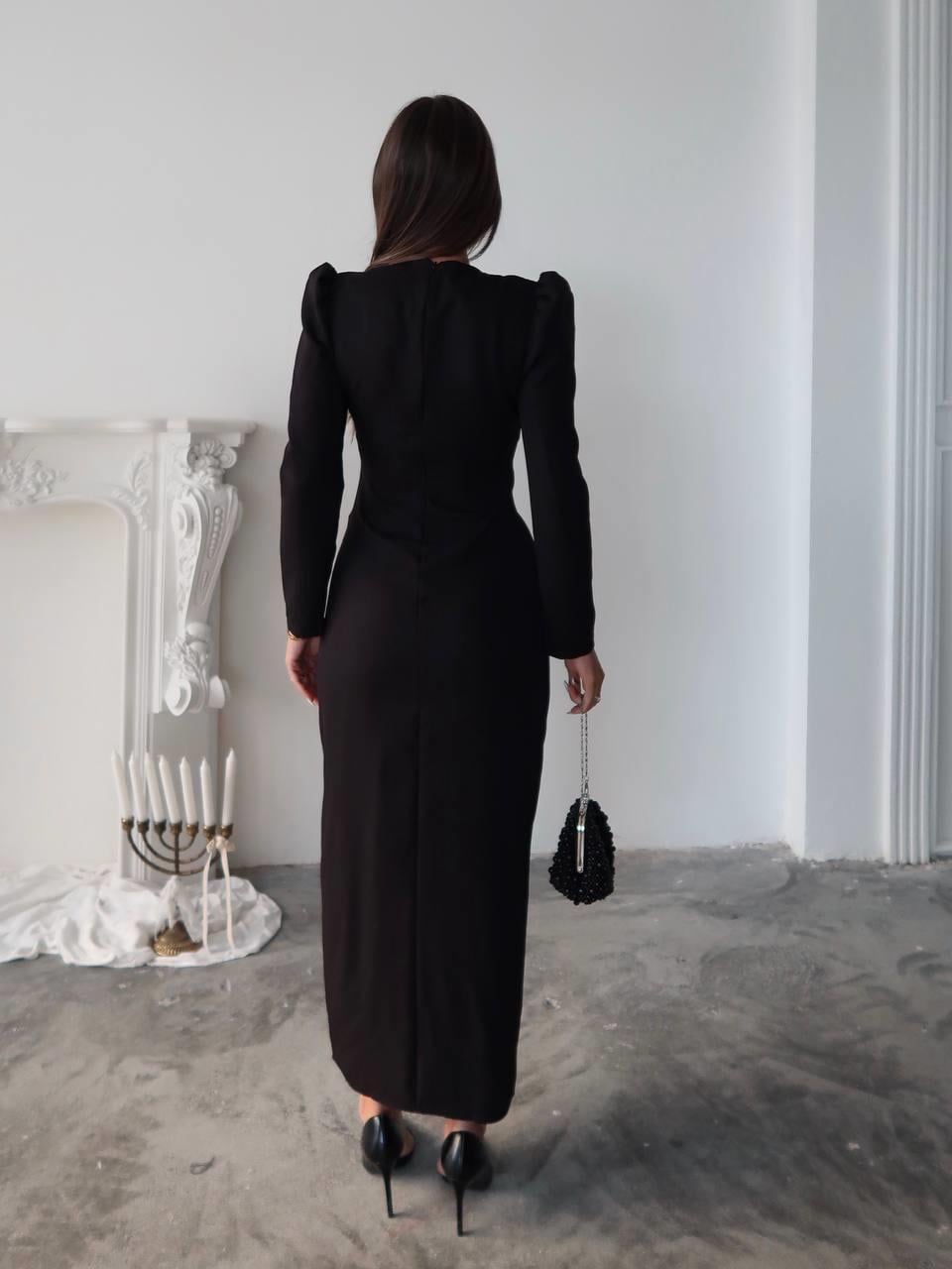 Barley Taş Baskılı Yırtmaclı Uzun elbise