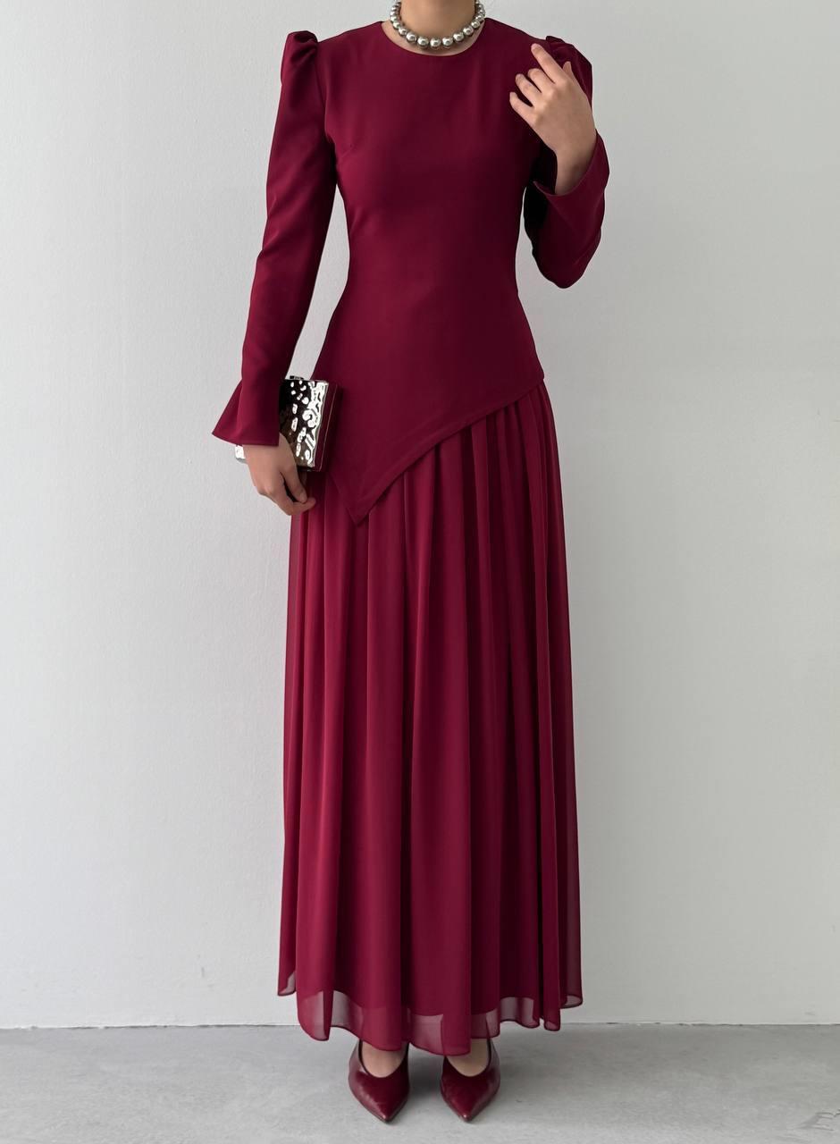 Elor Asimetrik Drapeli Elbise