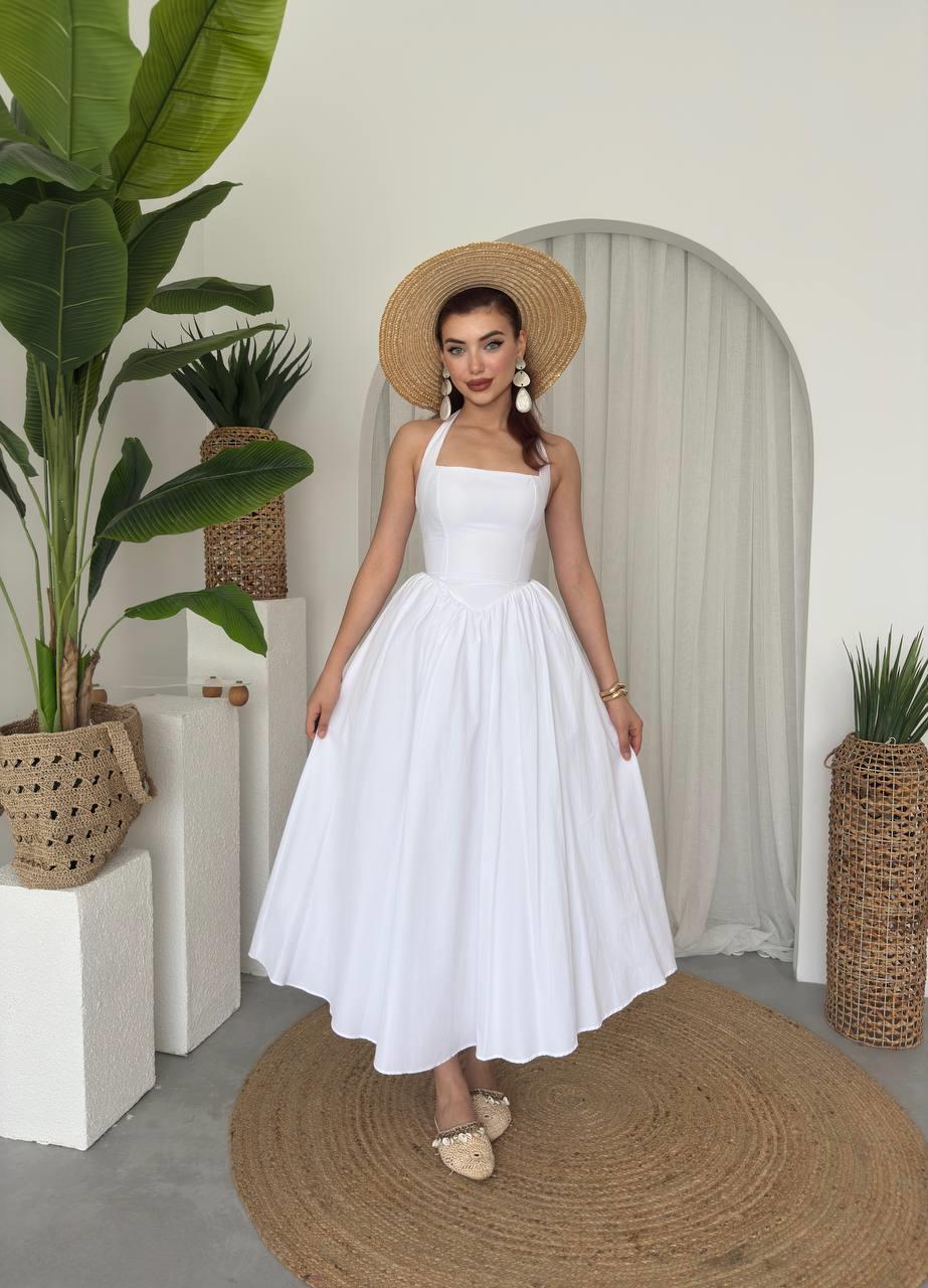 Fedro Poplin Midi Elbise