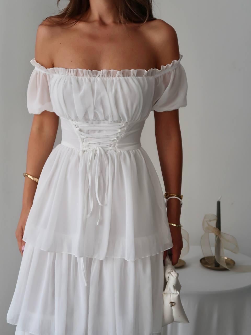 Zuzu Straplez Şifon Uzun Elbise