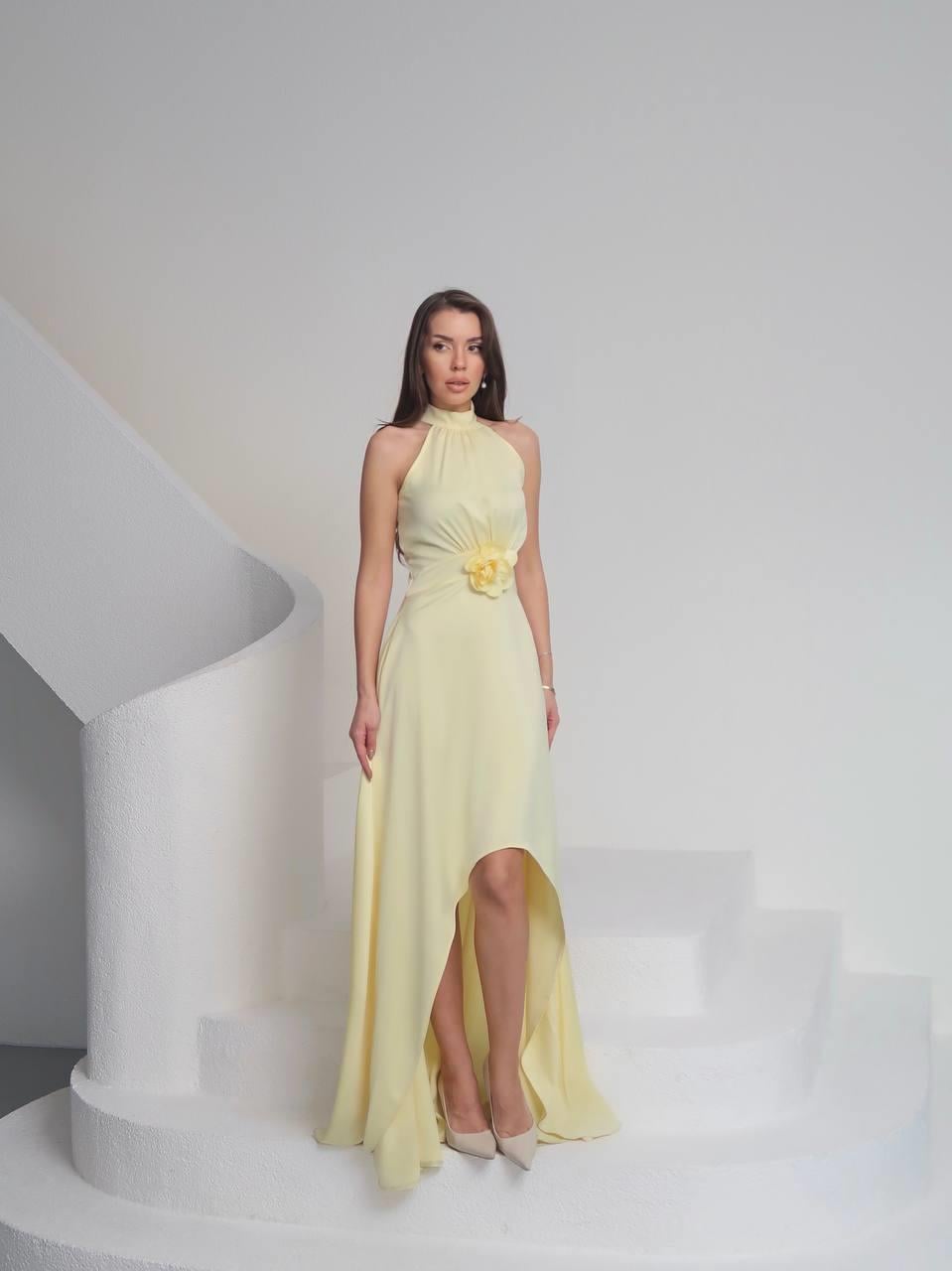 Tasarım Çiçekli Saten Elbise Lara