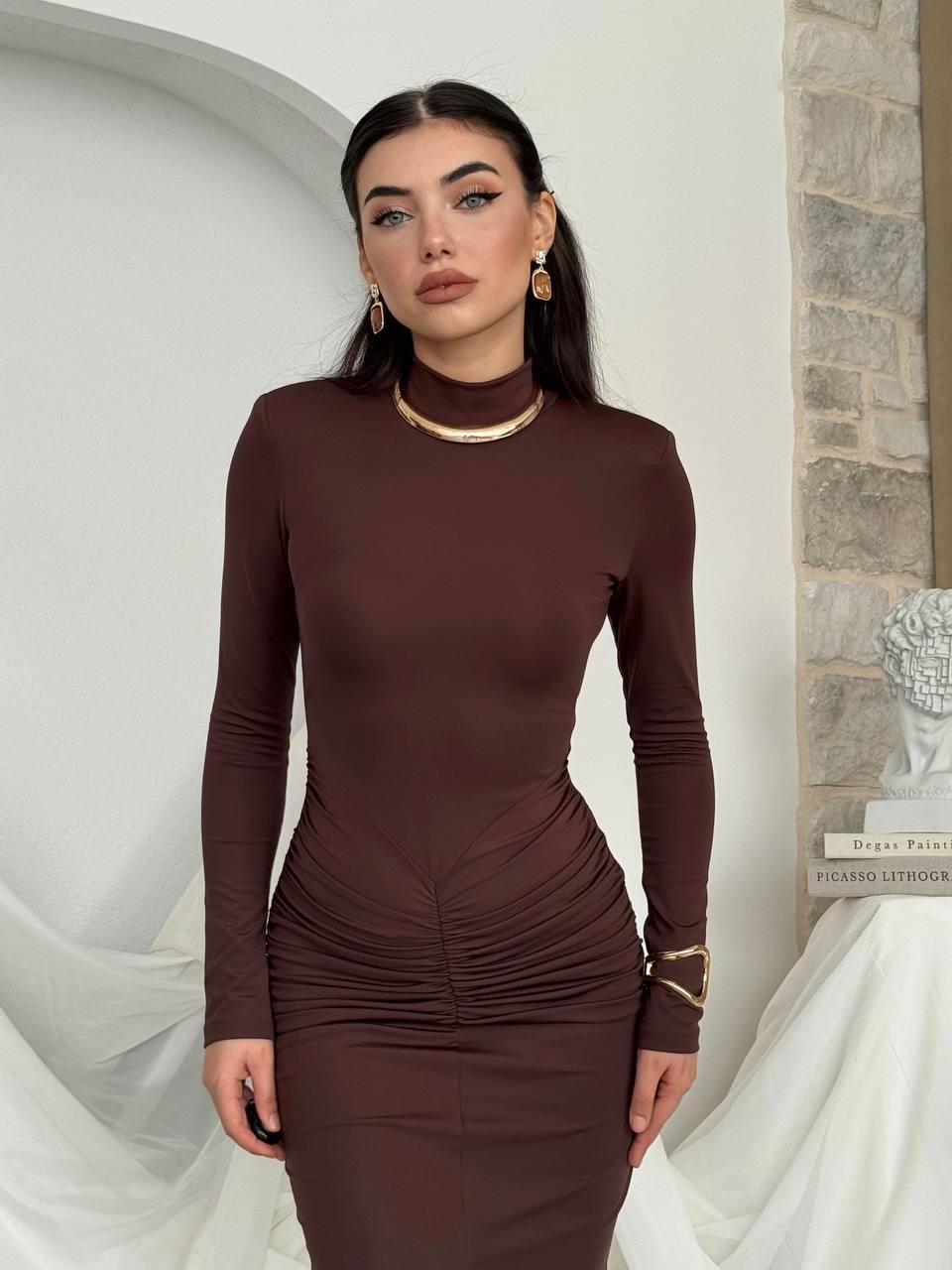 Ferya Büzgülü Detay Elbise