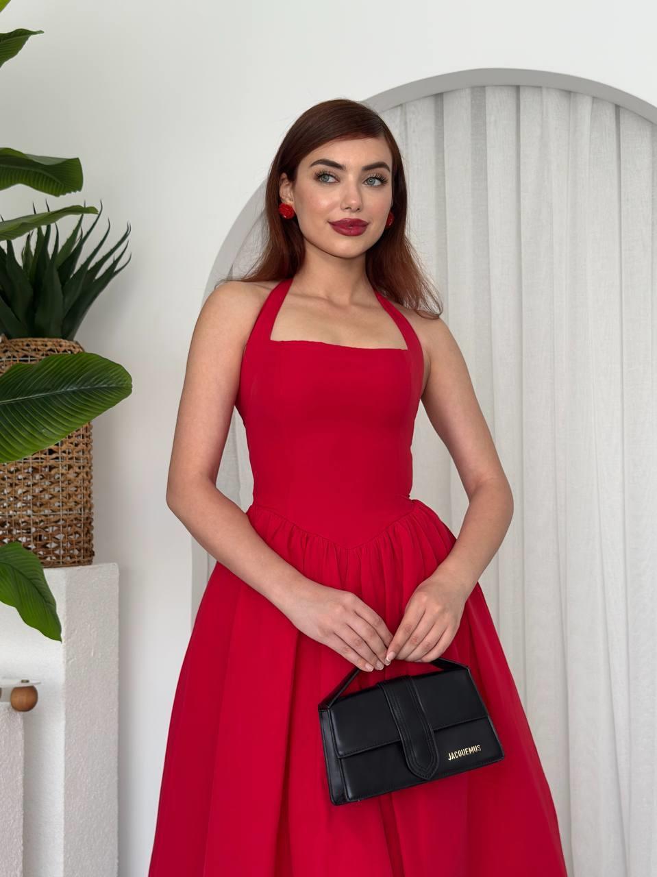 Fedro Poplin Midi Elbise