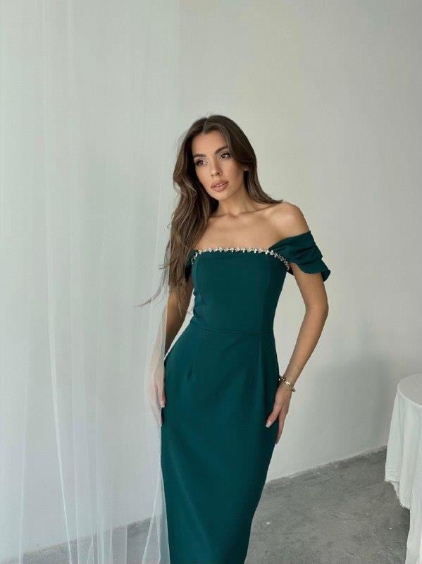 Elenor Uzun Atlas Elbise