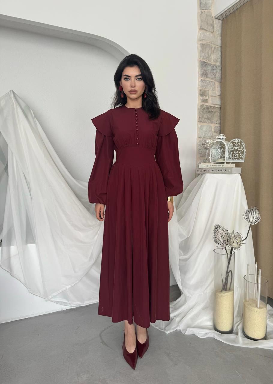 Seren Poplin Uzun Elbise