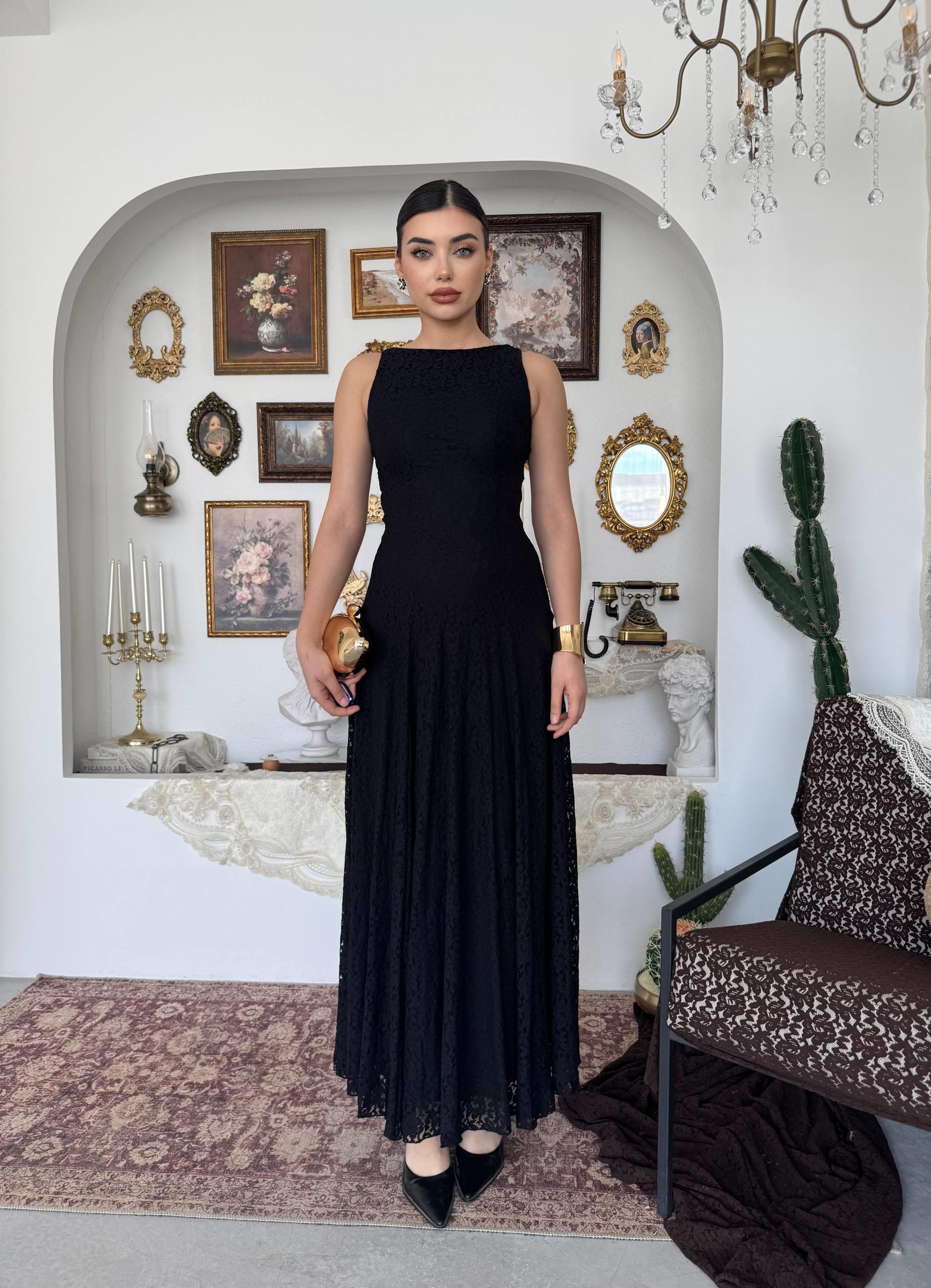 Swer Uzun Dantel Elbise