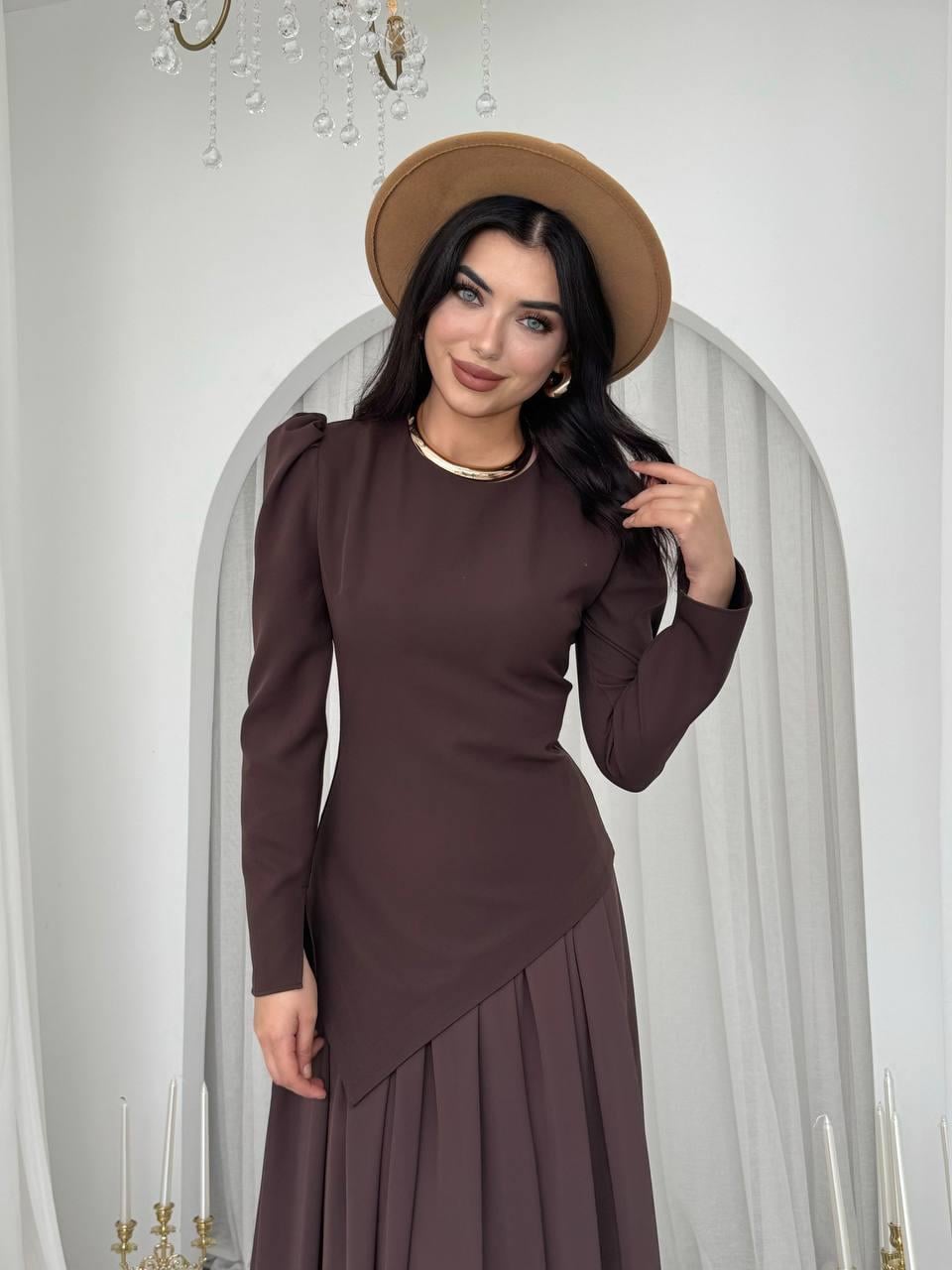 Elor Asimetrik Drapeli Elbise