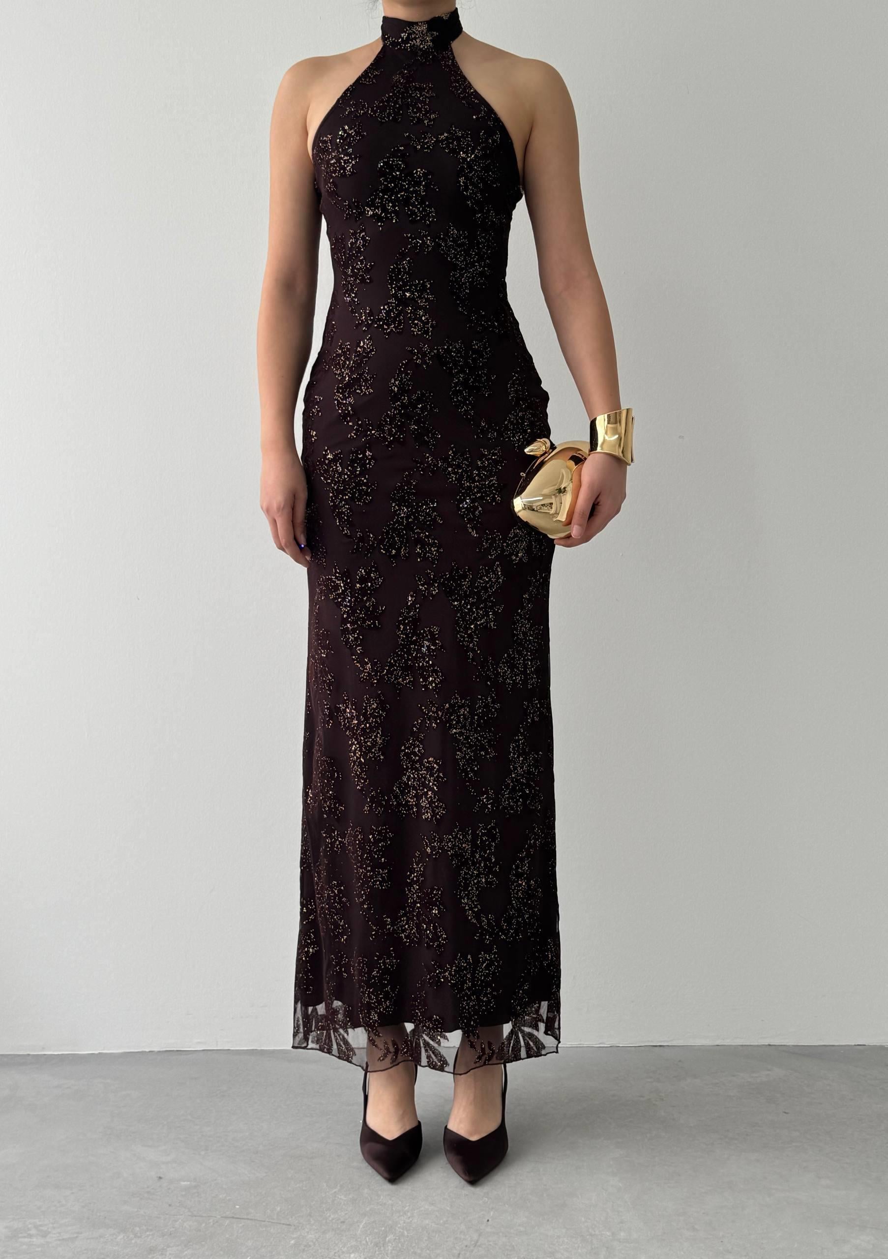 Gerne Boyun Bağlamalı Elbise