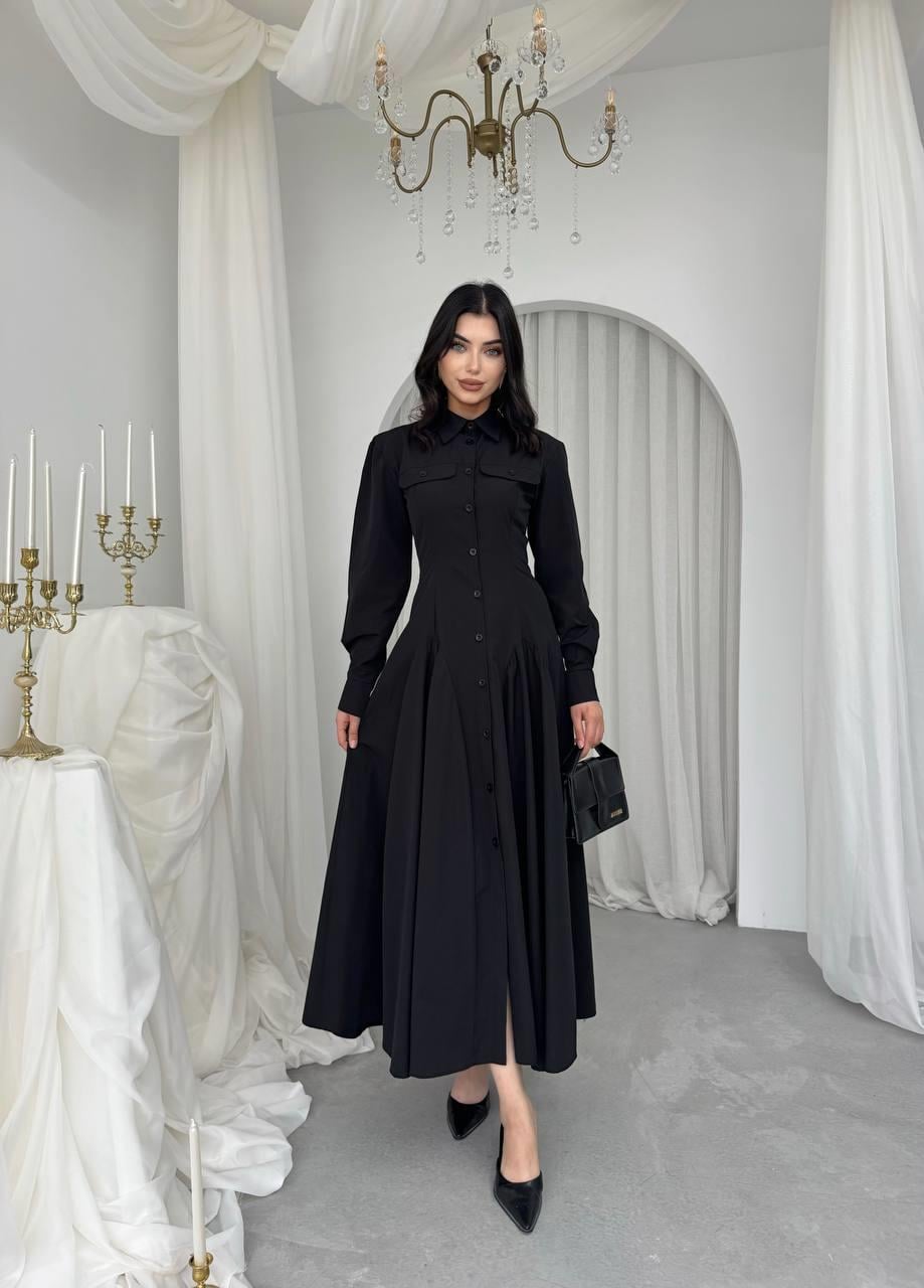 Feris Düğme Detaylı Elbise