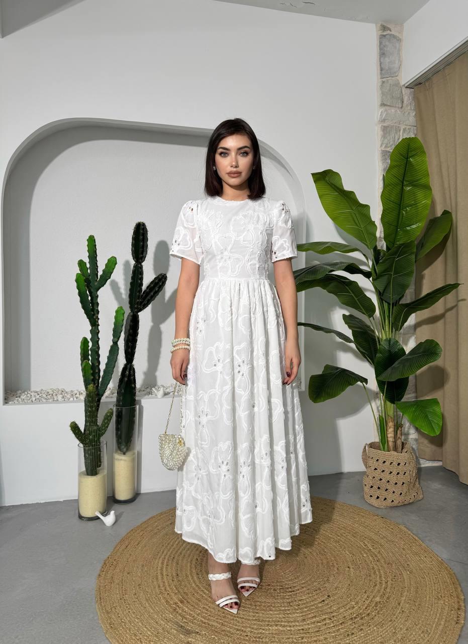 Banne Midi Elbise Dantel Detay